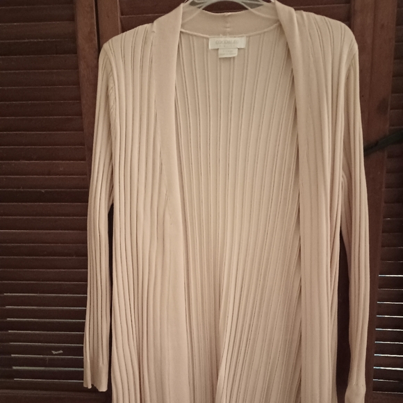 X Large Cocobleu beige cardigan. Small slits on the sides. - Picture 1 of 4